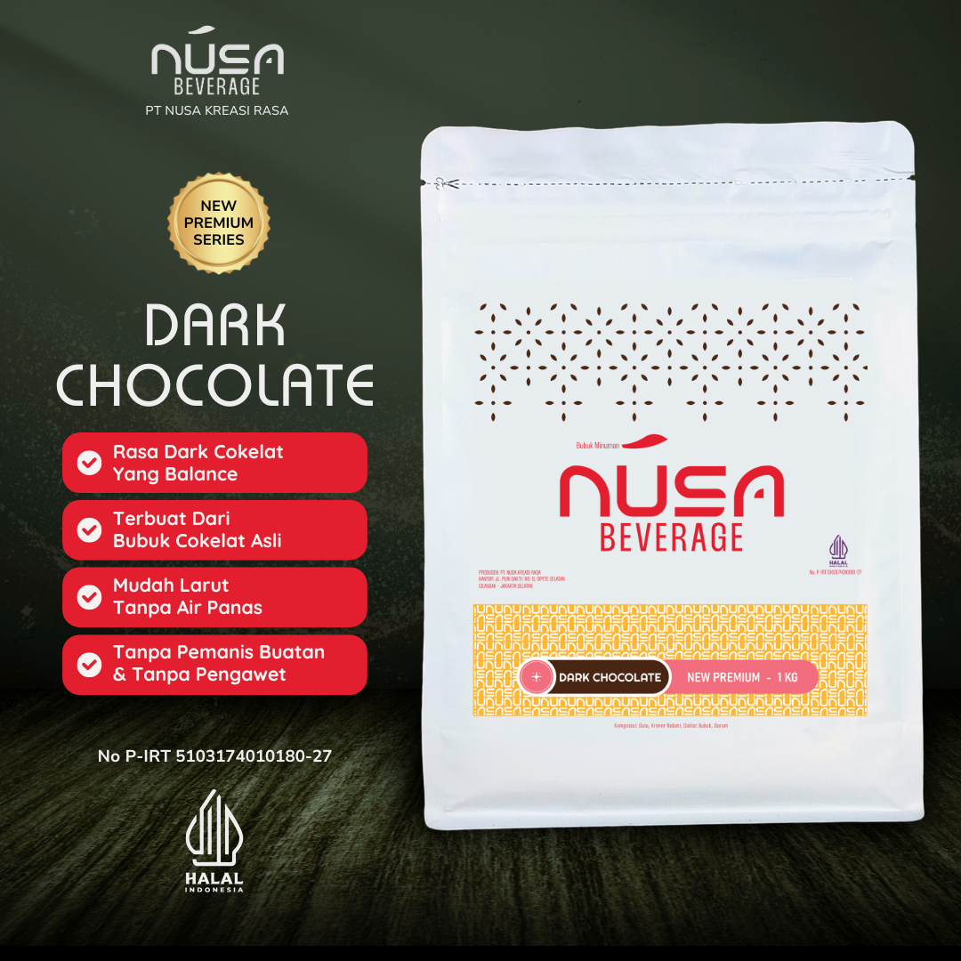 Bubuk Dark Chocolate dari bubuk cokelat asli, rasa coklat yang autentik